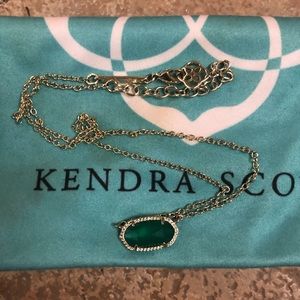 Kendra Scott Elisa Gold Pendant Necklace Emerald